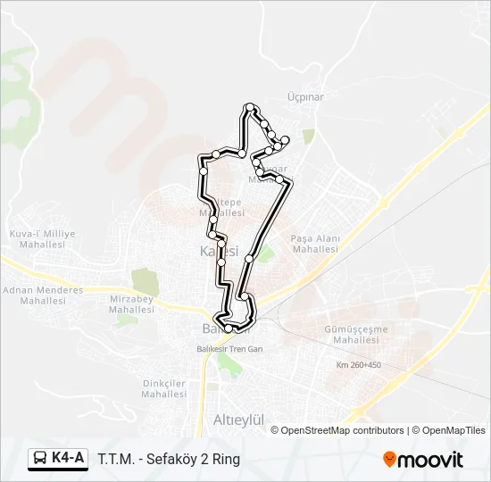 K4-A Bus Line Map