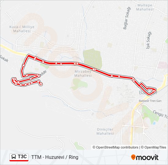 T3C Bus Line Map