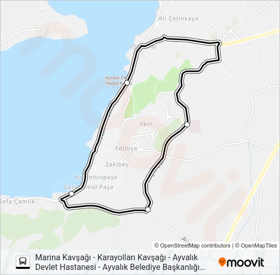 AYVALIK ÜCRETSIZ RING HATTI Bus Line Map