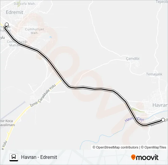 HAVRAN - EDREMIT Bus Line Map