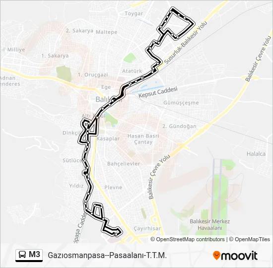 M3 Route: Schedules, Stops & Maps - M3--T.T.M.-Pasaalanı-Gazıosmanpasa ...
