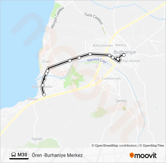 M30 Route: Schedules, Stops & Maps - Burhaniye Merkez-Ören (Updated)