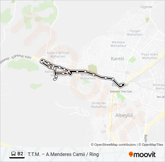 B2 Bus Line Map