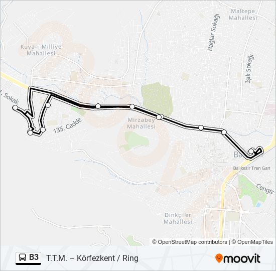 B3 bus Line Map