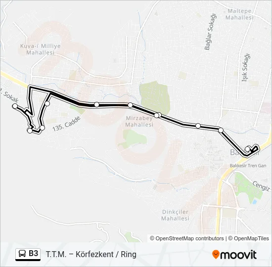 B3 Bus Line Map