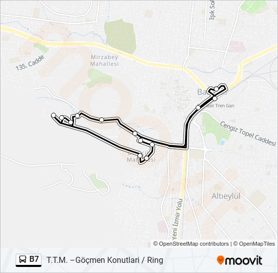 B7 bus Line Map