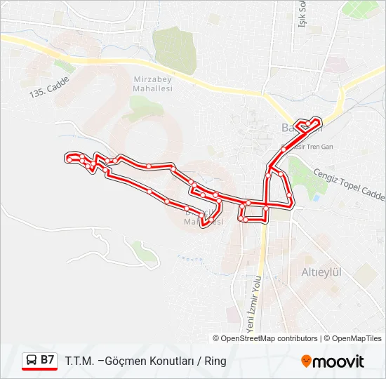 B7 Bus Line Map
