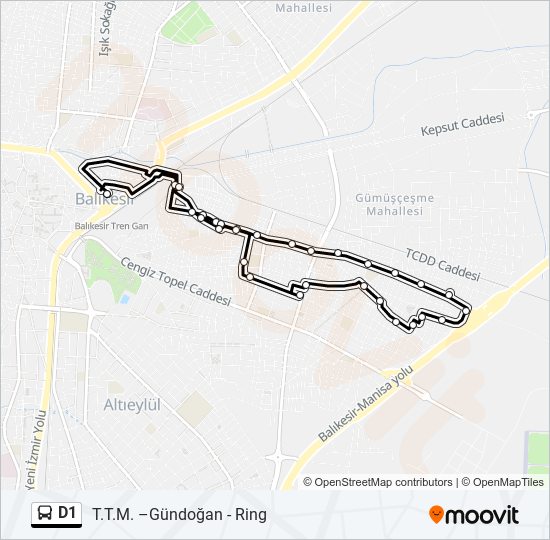 D1 bus Line Map