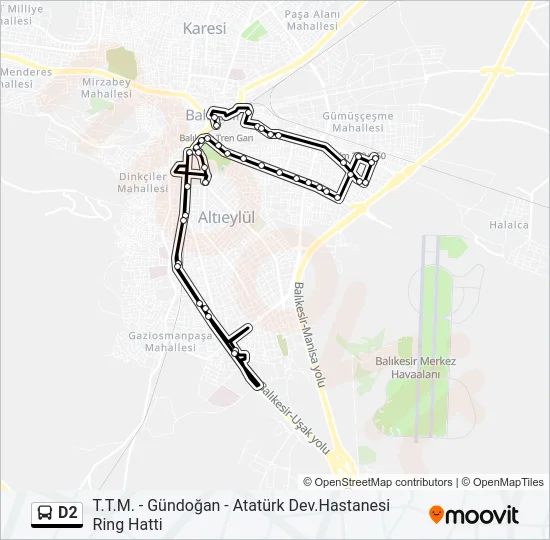 D2 Bus Line Map