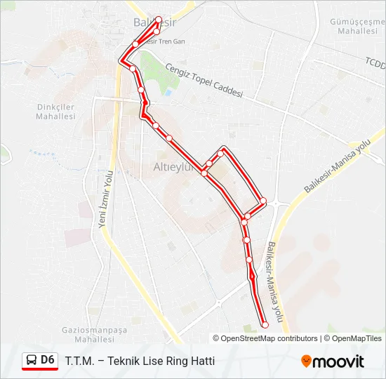 D6 Bus Line Map