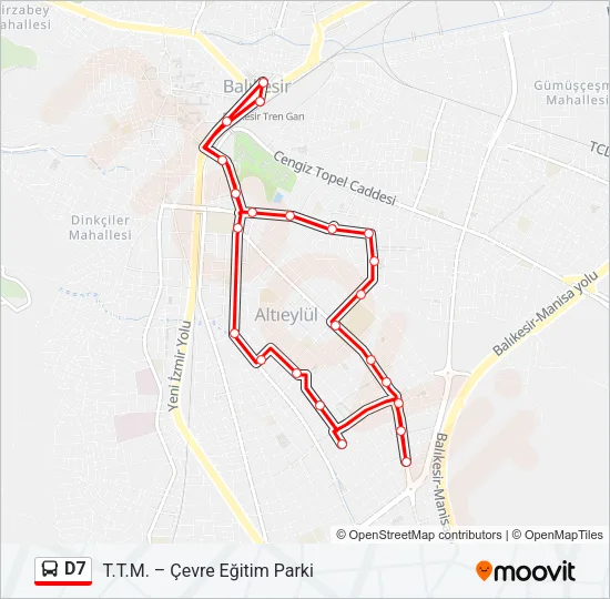 D7 Bus Line Map