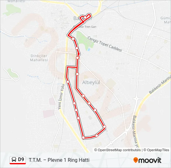 D9 Bus Line Map