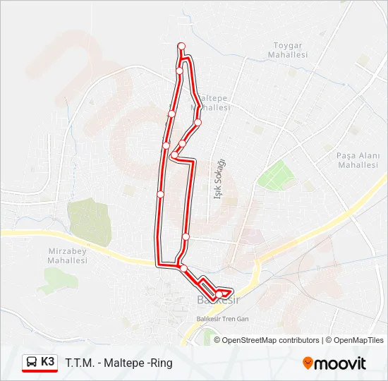 K3 Bus Line Map