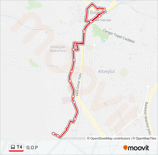 T4 Bus Line Map