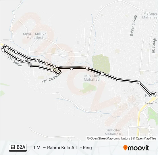 B2A Bus Line Map