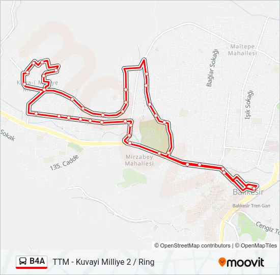 B4A Bus Line Map