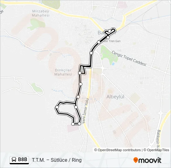 B8B Bus Line Map