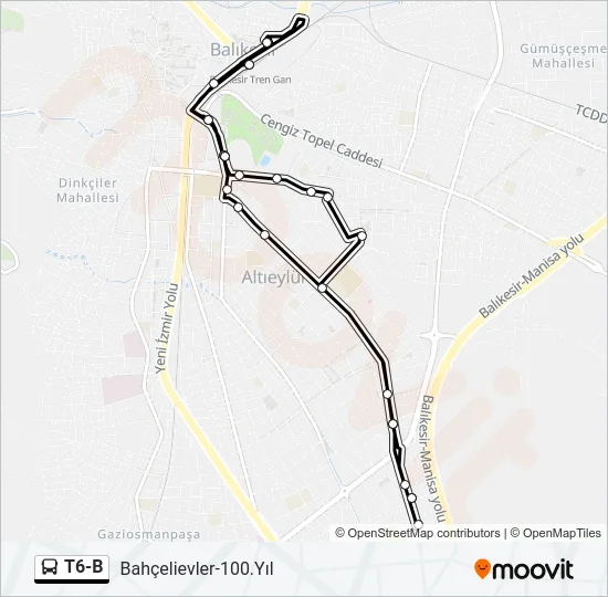 T6-B Bus Line Map