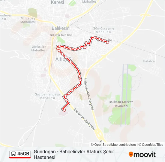 45GB Bus Line Map