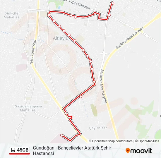 45GB Bus Line Map