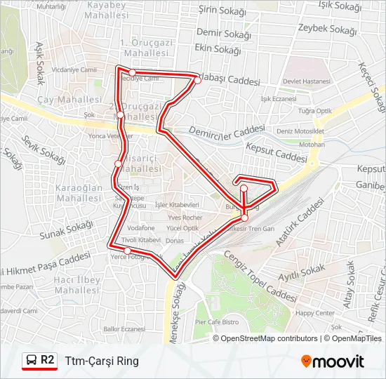R2 Bus Line Map