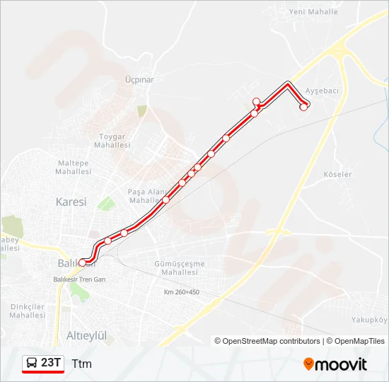 23T Bus Line Map