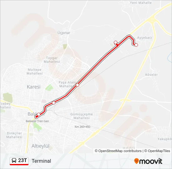 23T Bus Line Map
