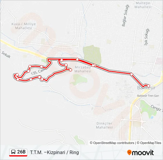 26B Bus Line Map