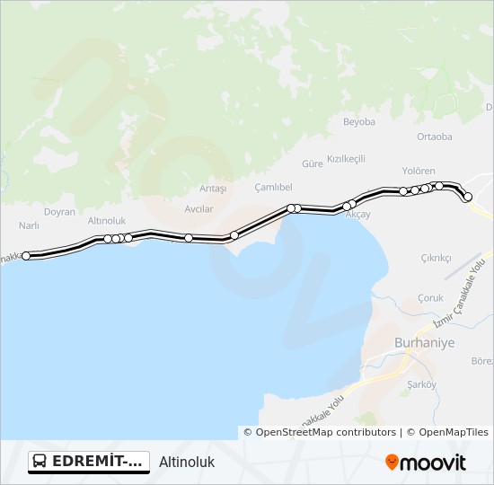 edremitaltinoluk guzergahi saatleri duraklari ve haritasi altinoluk