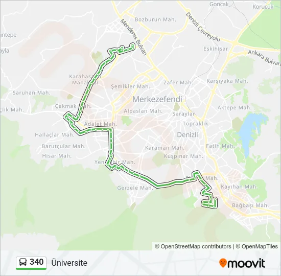340 Bus Line Map