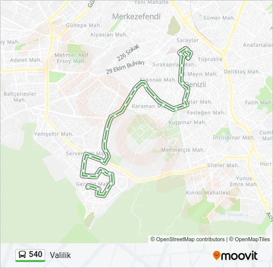 540 Bus Line Map