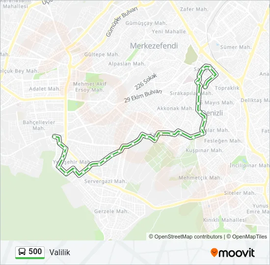 500 Bus Line Map