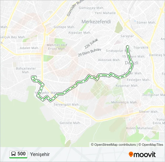 500 Bus Line Map
