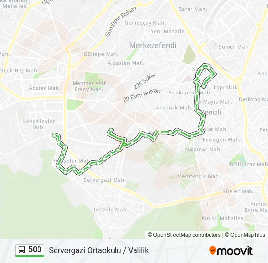 500 Bus Line Map