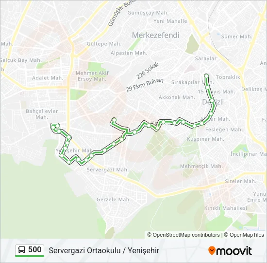 500 Bus Line Map