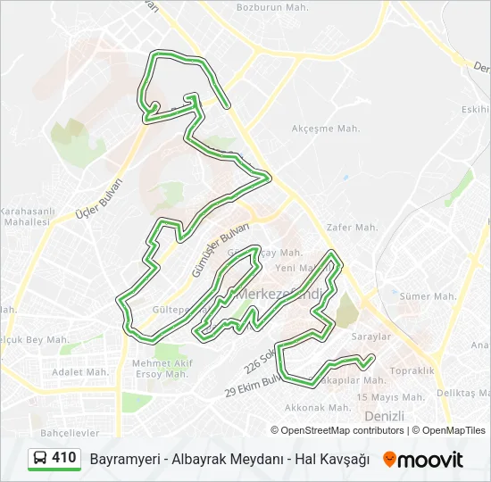 410 Bus Line Map
