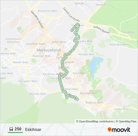 250 Bus Line Map