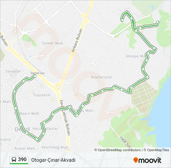 390 Bus Line Map