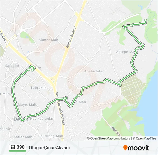 390 Bus Line Map