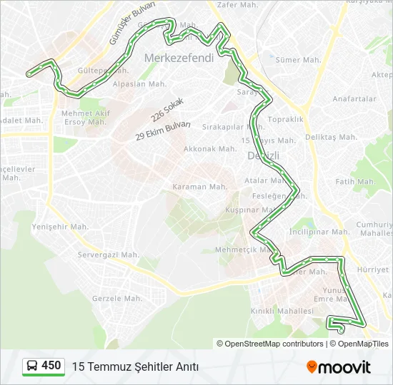450 Bus Line Map