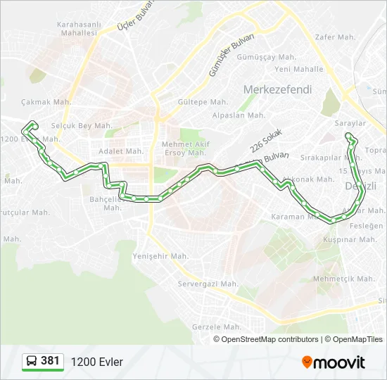 381 Bus Line Map