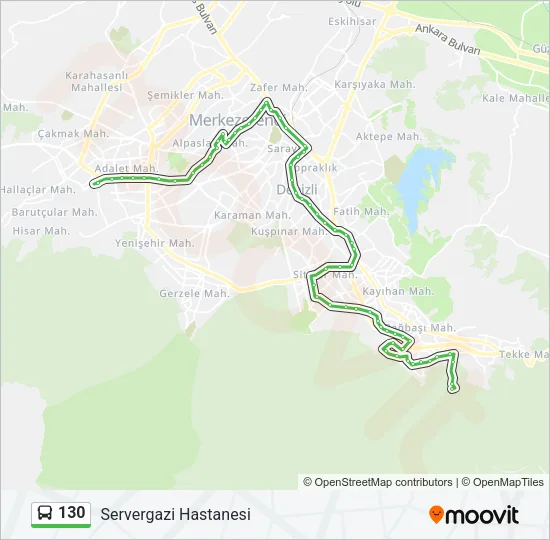 130 Bus Line Map