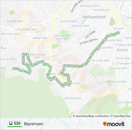 520 Bus Line Map