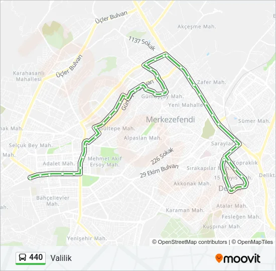 440 Bus Line Map