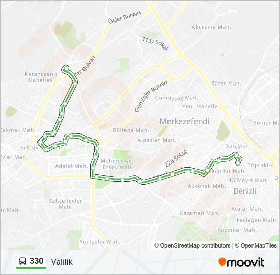 330 Bus Line Map