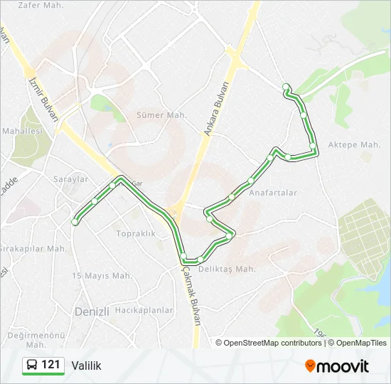 121 Bus Line Map