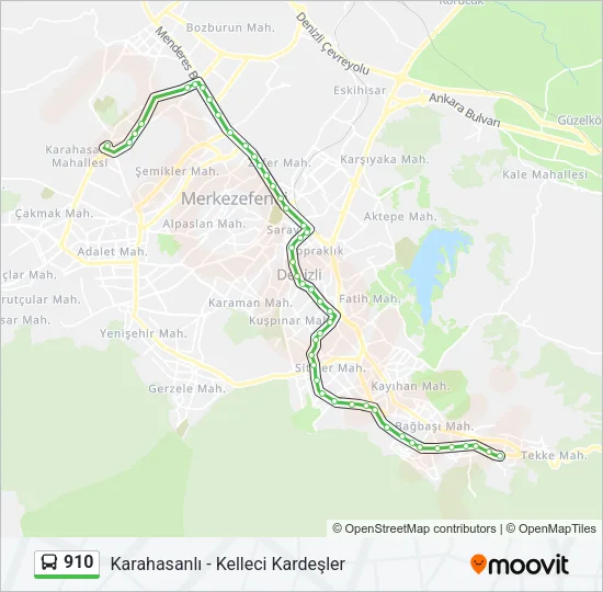 910 Bus Line Map