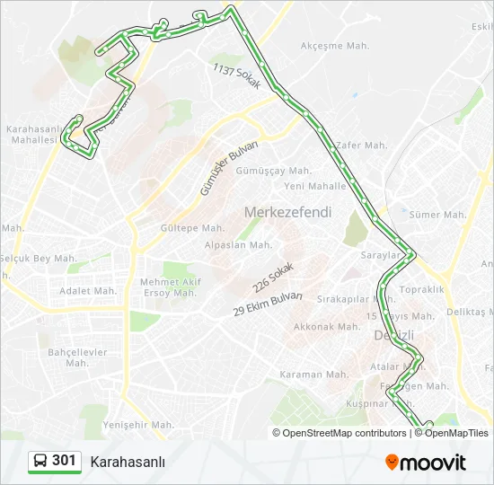 301 Bus Line Map