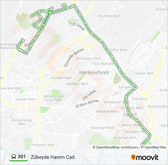 301 Bus Line Map