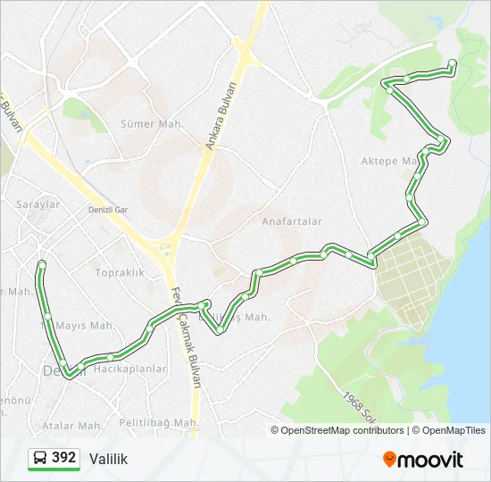 392 Bus Line Map
